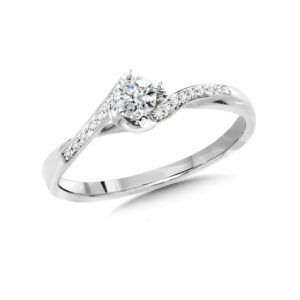 Round Diamond Spiral Engagement Ring 1