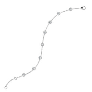 14K 8 Inch Bezeled Diamond Link Bracelet 1/2ctw 1