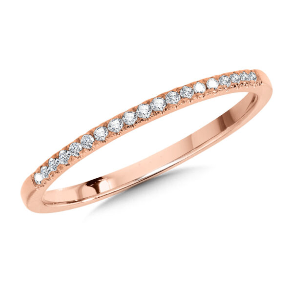 10K Rose Gold Petite Stackable Diamond Band