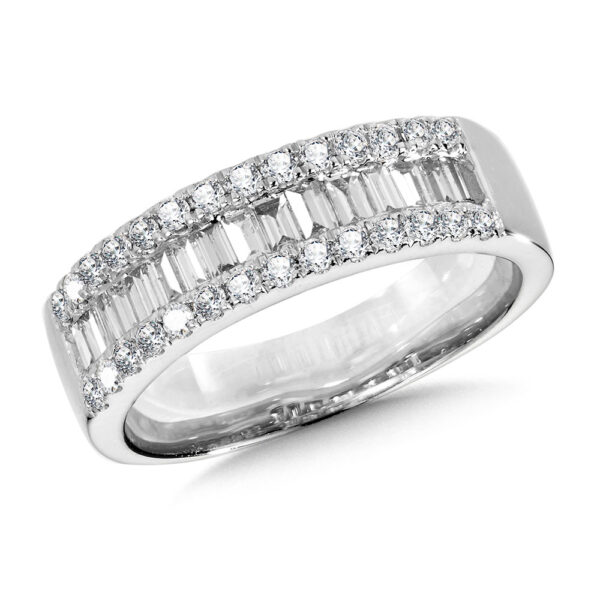 14K White Gold Baguette Diamond Ring 3/5ctw
