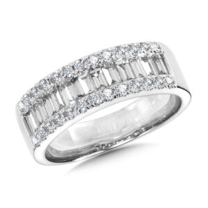 14K White Gold Baguette Diamond Ring 1