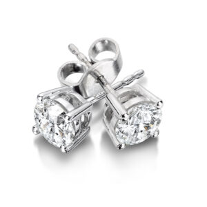 14K Four Prong Diamond Solitaire Earrings 1/2ctw 1