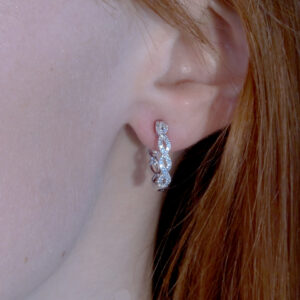 14k White Gold 1/4 ctw Diamond Earring
