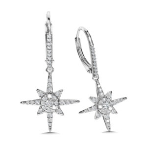 14k White Gold 1/2 ctw Wish Upon a Star Earrings 1