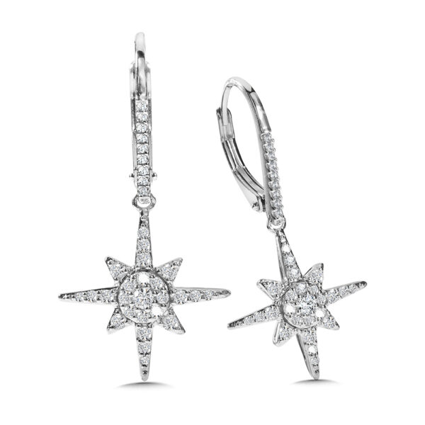 14k White Gold 1/2 ctw Wish Upon a Star Earrings