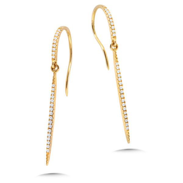 14K Dangling Hook Diamond Earrings