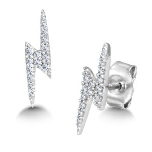 10K Lightning Bolt Diamond Earrings 1