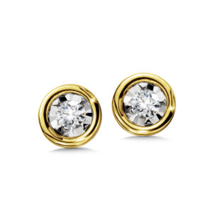 14k Yellow Gold 1/10 ctw Diamond Solitaire Earring 1