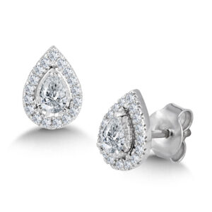 14K Diamond Star Pear-Shaped Earrings 1/2ctw 1