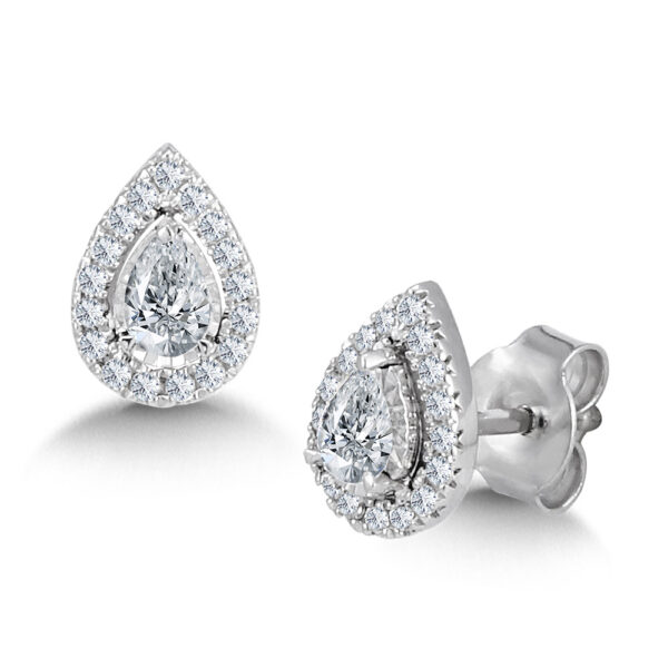 14K Diamond Star Pear-Shaped Earrings 1/2ctw