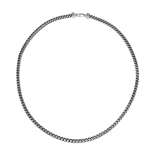 Men's Blue Steel H-Bone Chain Necklace