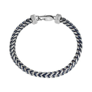 Men’s Blue Steel H-Bone Chain Bracelet 1