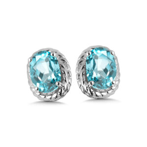 Aquamarine Earrings in Sterling Silver 1