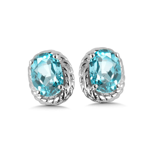 Aquamarine Earrings in Sterling Silver