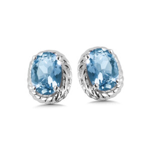 Blue Topaz Earrings in Sterling Silver 1
