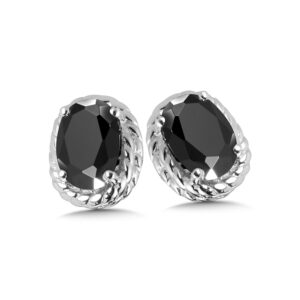 Onyx Earrings in Sterling Silver 1