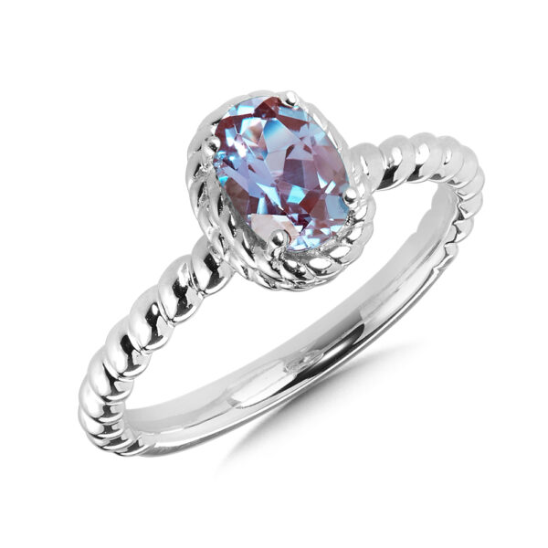 Created Alexandrite Ring in Sterling Silver