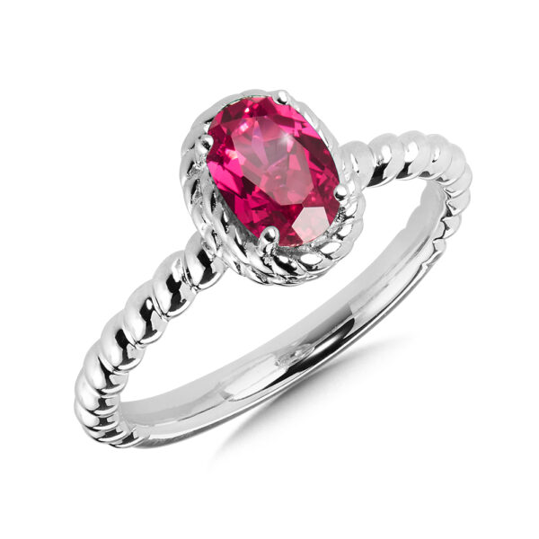Created Ruby Ring in Sterling Silver