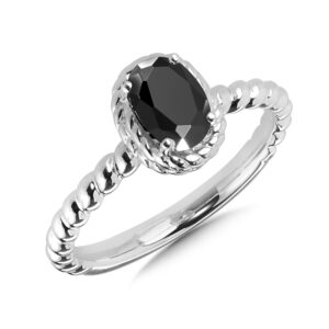 Onyx Ring in Sterling Silver 1
