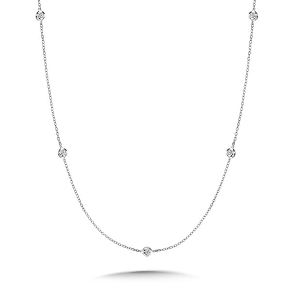 14K 36 Inch Bezeled Diamond By the Yard Necklace 1.00ctw