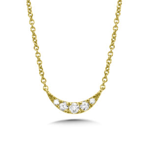 14K Crescent Moon Diamond Necklace 1