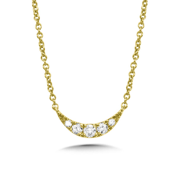 14K Crescent Moon Diamond Necklace
