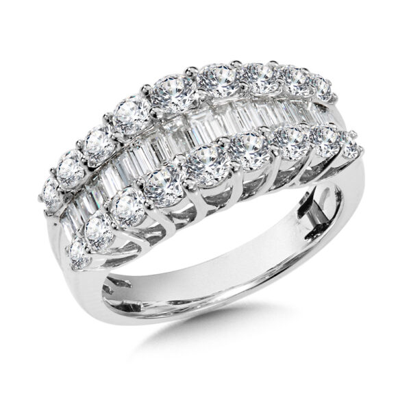 14K White Gold Plumb Collection Diamond Anniversary Band 2ctw