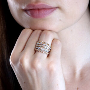 10k White Gold Stackable Diamond Ring