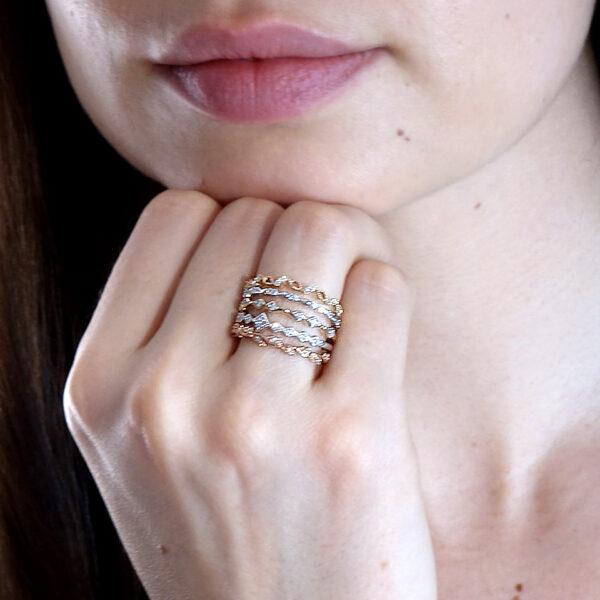 10k White Gold Stackable Diamond Ring